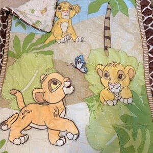 Disney Lion King Simba Nala Comforter Crib Blanket Bedding 30” X 40” Reversible